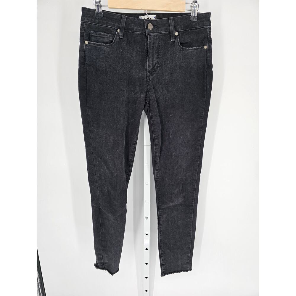 Paige Women's Black Cotton Blend Mid-Rise Verdugo Ankle Skinny Jeans Size 29